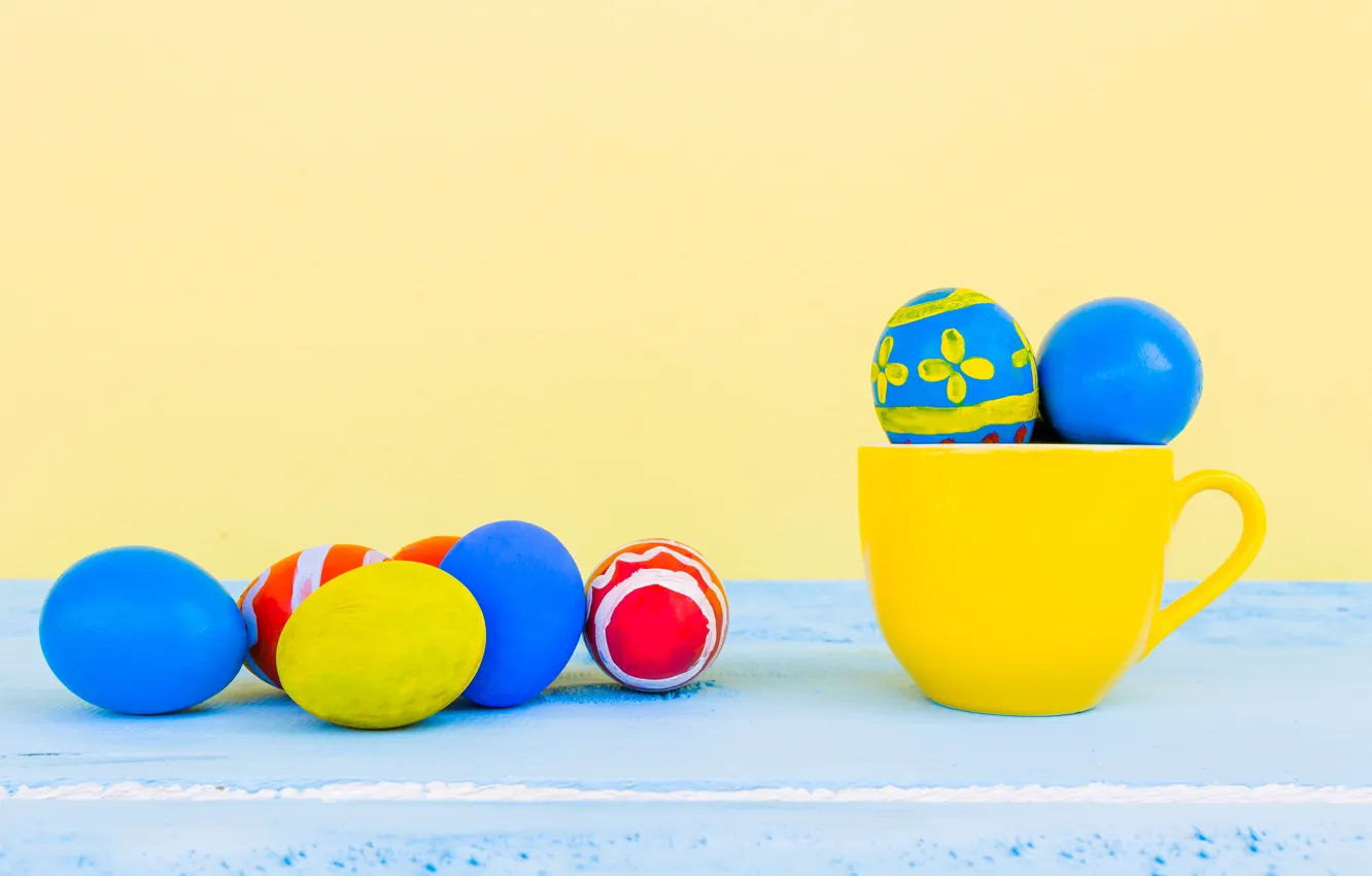 Photo wallpaper eggs, Easter, Cup, Holiday