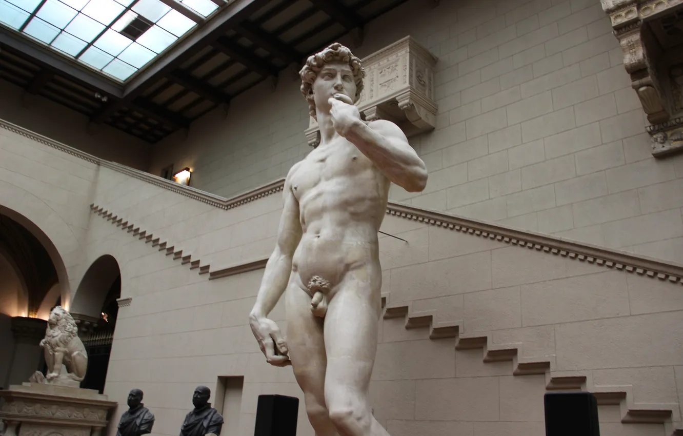 Photo wallpaper Moscow, statue, sculpture, Nude, copy, the young man, Michelangelo, Michelangelo