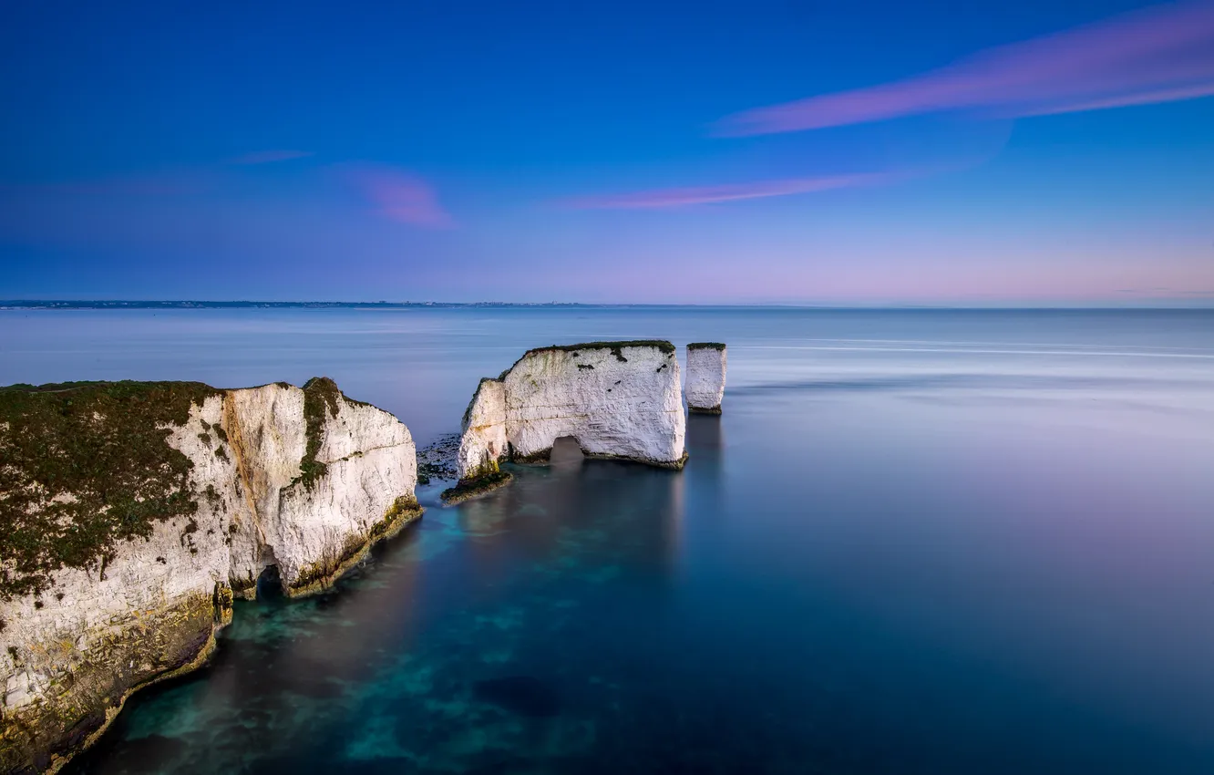 Photo wallpaper sea, the sky, nature, rocks, England, Dorset