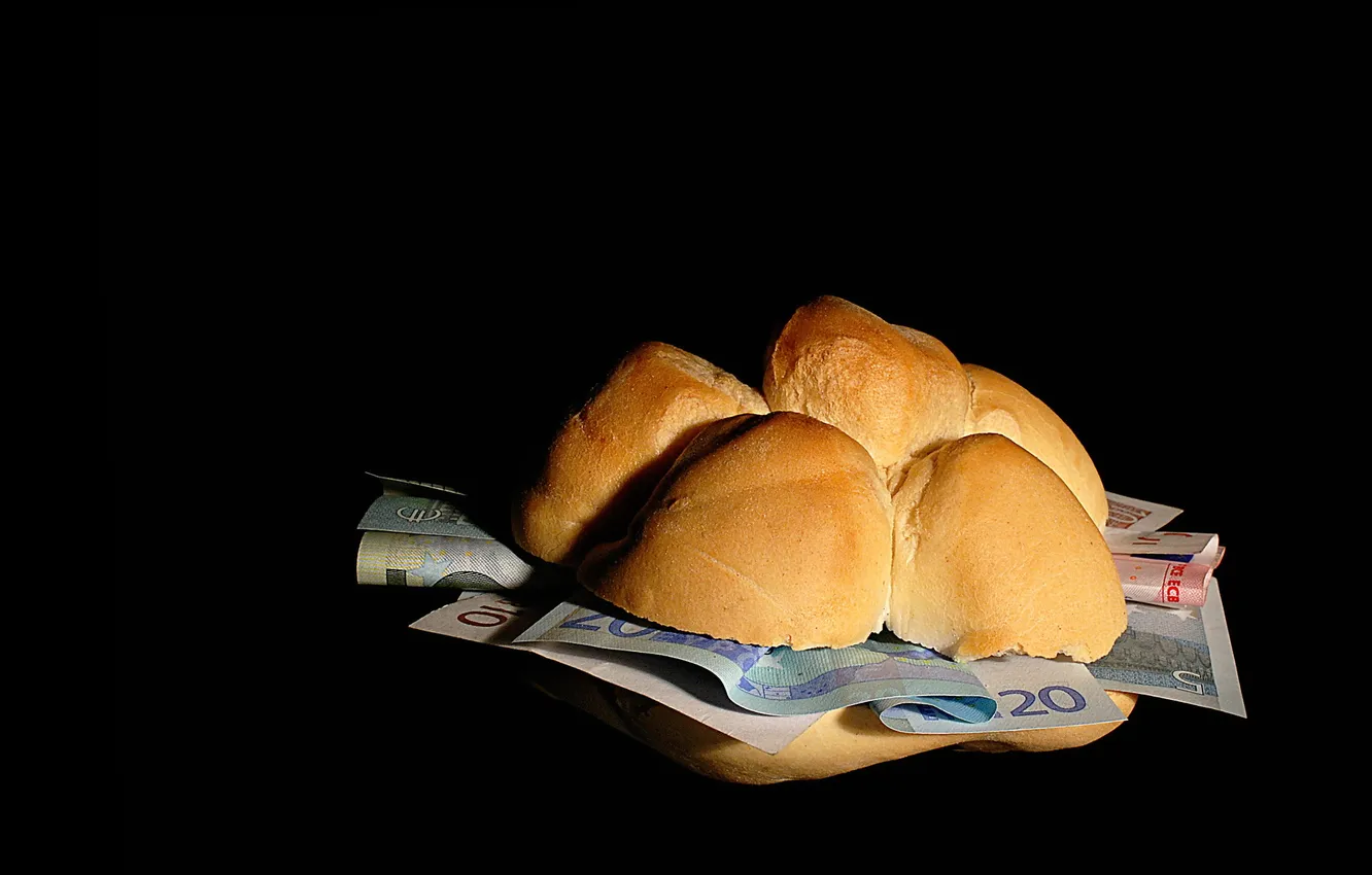 Photo wallpaper food, money, bread