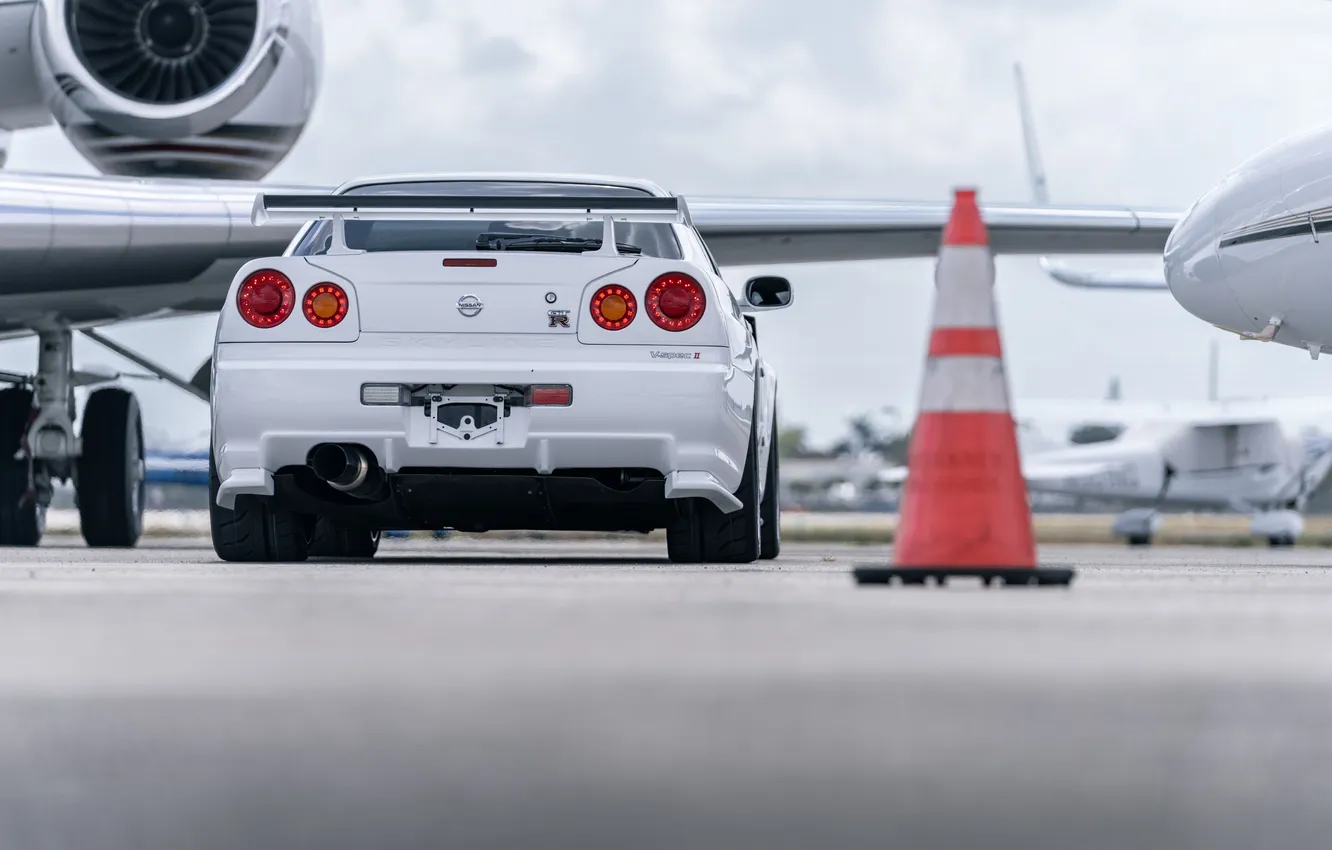 Photo wallpaper car, Nissan, GT-R, skyline, R34, JDM