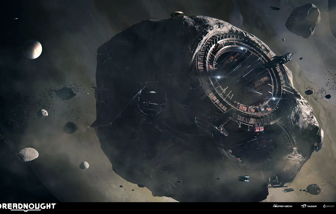 Photo wallpaper space, planet, asteroids, Dreadnought, Asteroid