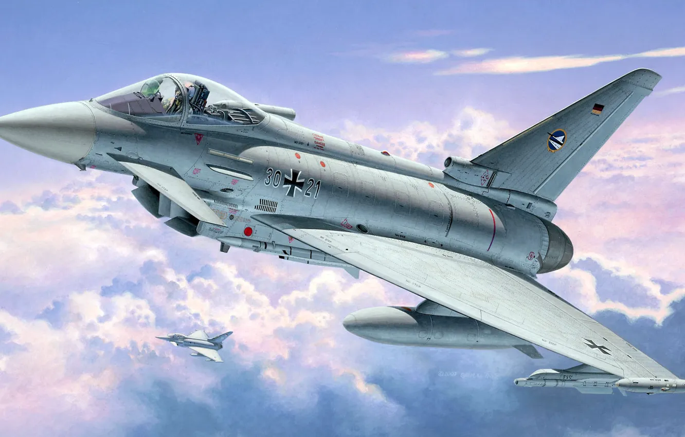 Photo wallpaper Eurofighter Typhoon, Typhoon, multi-role fighter of the fourth generation, The German air force