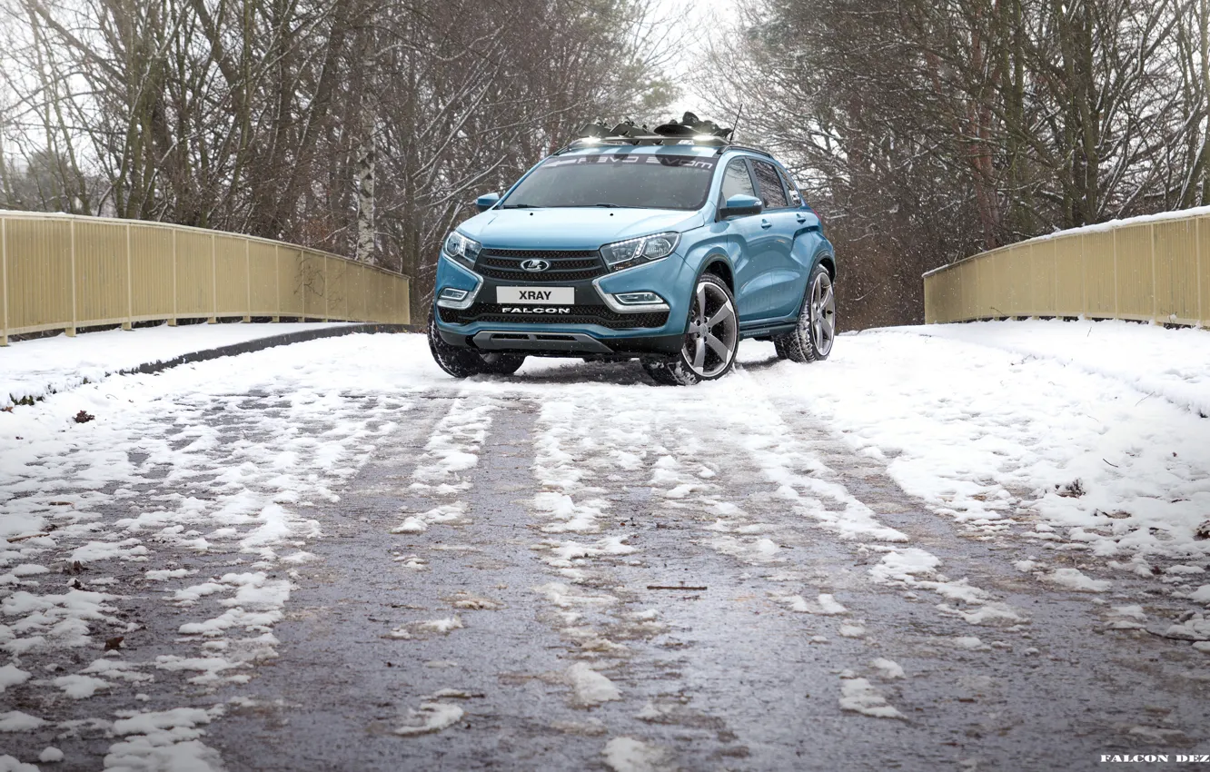 Photo wallpaper snow, tuning, X-Ray, Lada, crossover, Chest X-ray