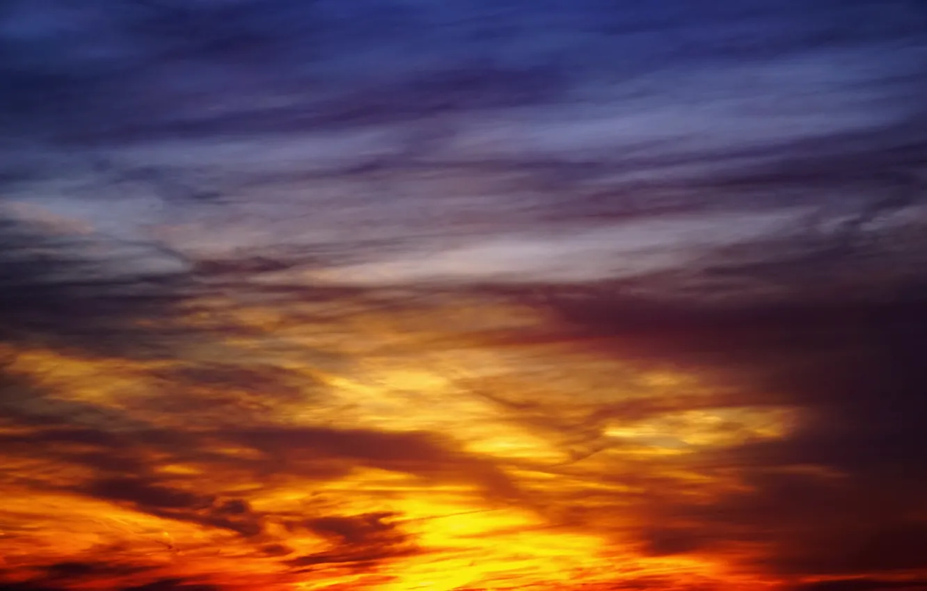 Photo wallpaper light, sky, sunset, autumn, clouds