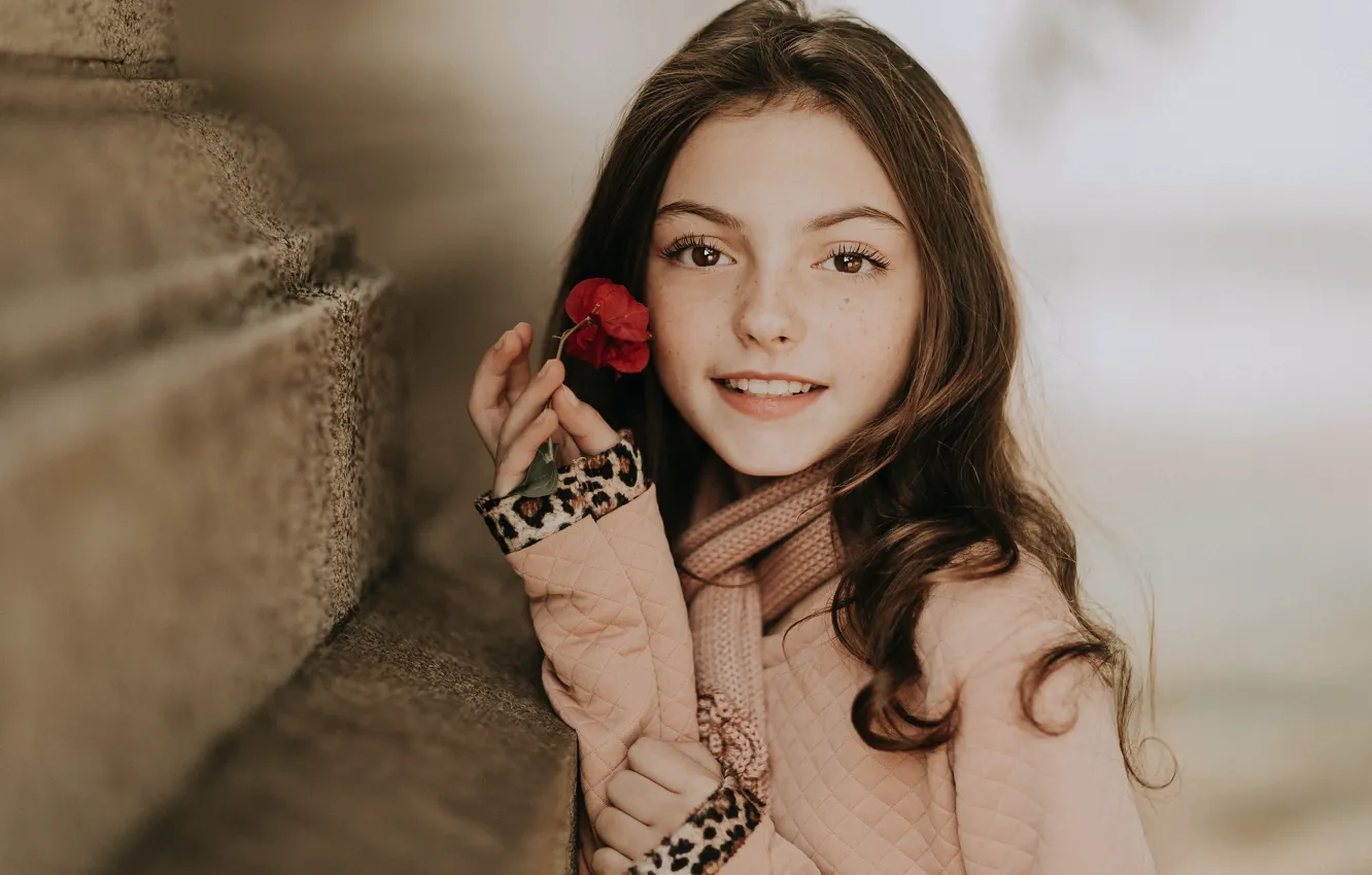 Photo wallpaper look, smile, beauty, brown eyes, smile, beauty, brown eyes, charm