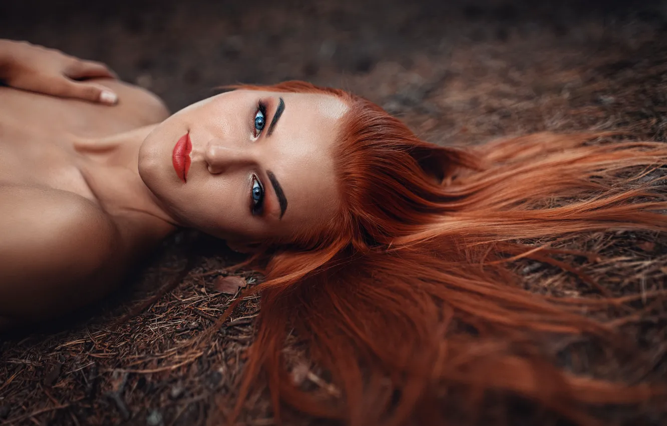 Photo wallpaper sexy, pretty, redhead, nude, Andrew Stankūnas