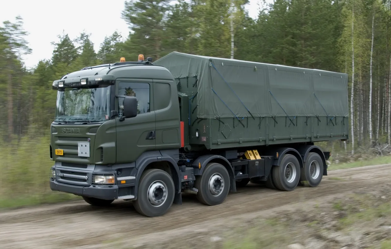 Photo wallpaper road, speed, Truck, truck, Scania, Scania, Р500, R500