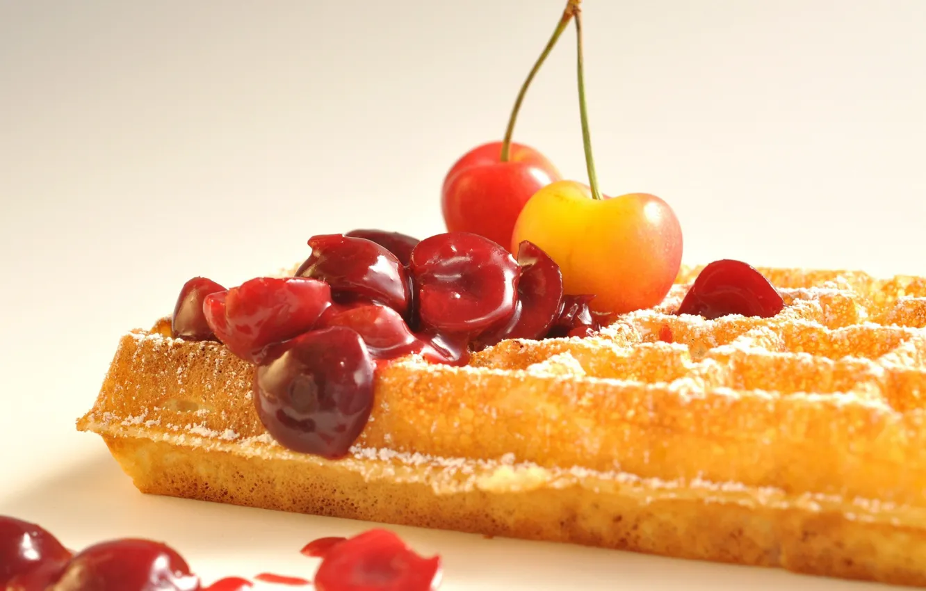 Photo wallpaper berries, background, cherry