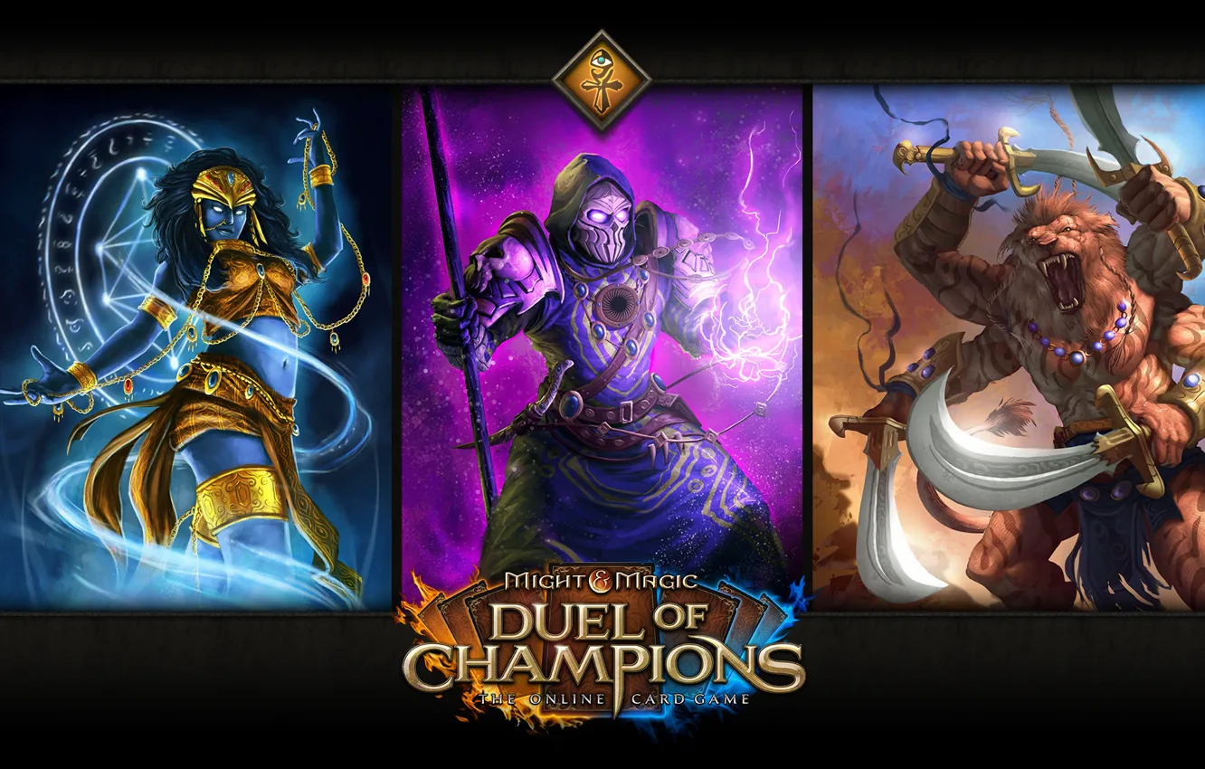 Photo wallpaper map, Might &amp; Magic: Duel of Champions, Captive jinniyah, The Sorcerer Of The Underworld, Raja …