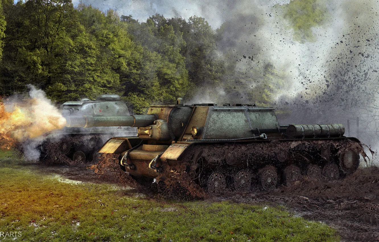 Photo wallpaper Wallpaper, world of tanks, wot, Wallpaper wot, Wallpaper su-152, su-152