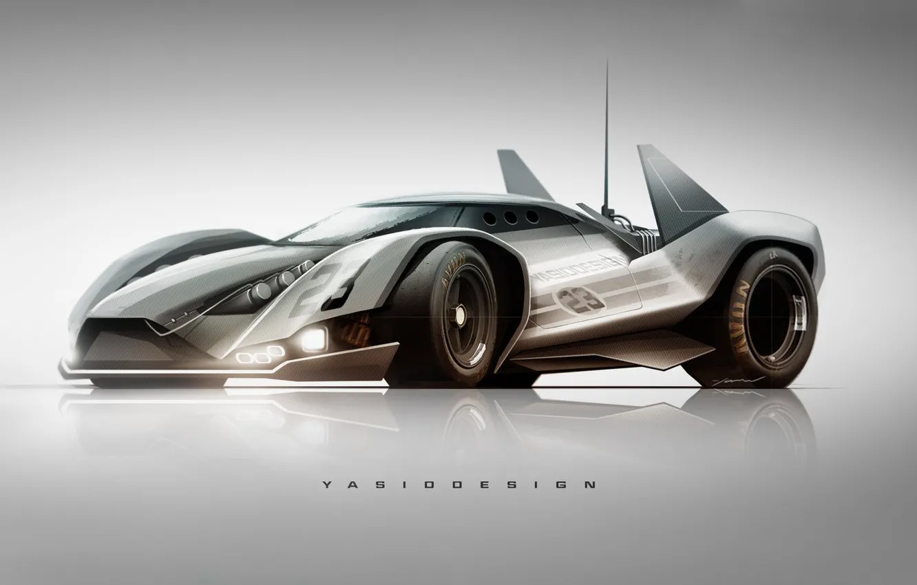 Photo wallpaper car, machine, auto, future, rendering, figure, art, car