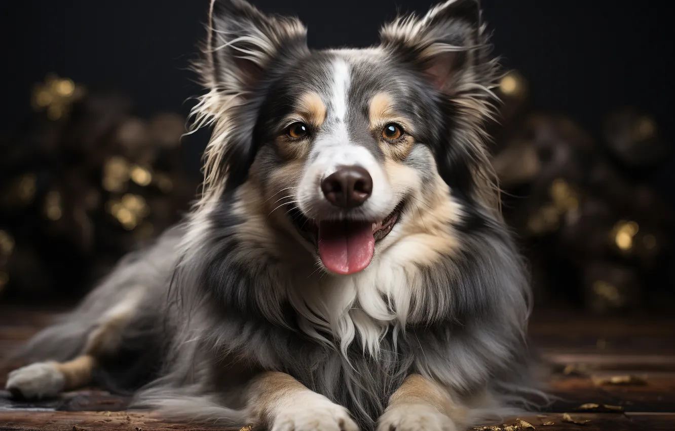 Photo wallpaper language, look, face, dog, digital art, AI art, The Art of Artificial Intelligence, neural network