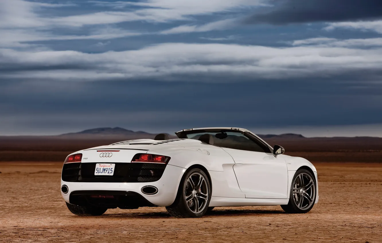 Photo wallpaper car, machine, the sky, clouds, desert, sky, clouds, dessert