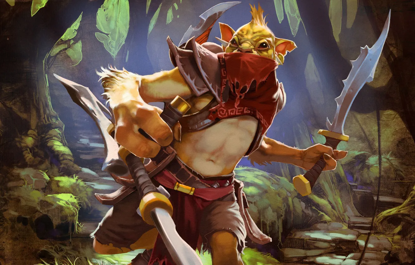 Photo wallpaper dagger, killer, games, DotA 2, Bounty Hunter, dota 2, gondar, the bounty hunter