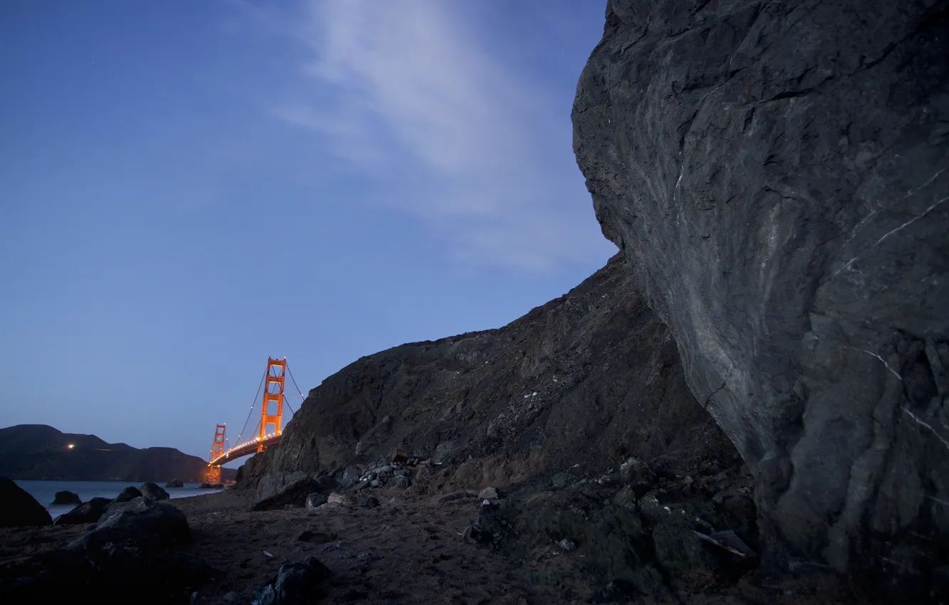 Photo wallpaper bridge, nature, Golden Gate from Marshall Beach