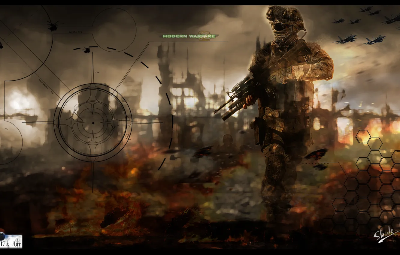 Photo wallpaper soldiers, call of duty, mw2