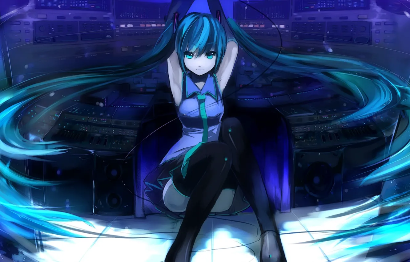 Photo wallpaper girl, anime, vocaloid, hatsune miku, Vocaloid, Hatsune Miku