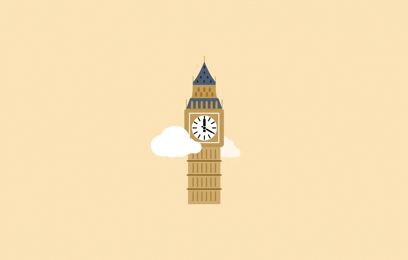 Photo wallpaper clouds, the city, England, London, tower, Big Ben