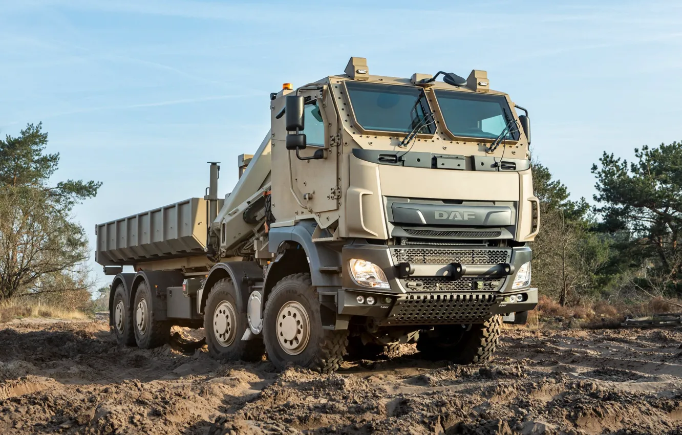Photo wallpaper military, trucks, DAF, 8x8