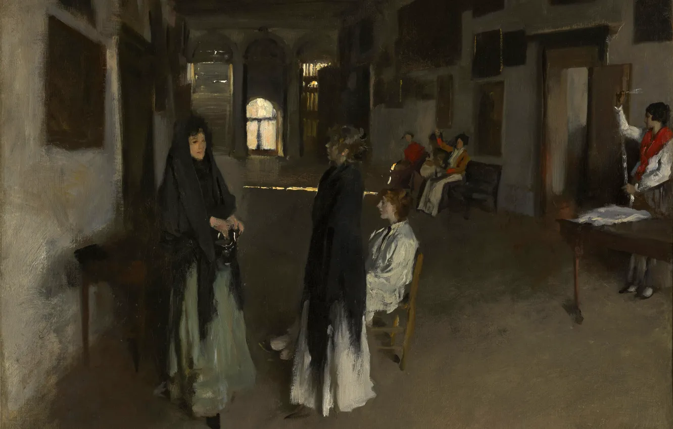 Photo wallpaper girl, room, interior, picture, American artist, John Singer Sargent, John Singer Sargent, Venetian interior