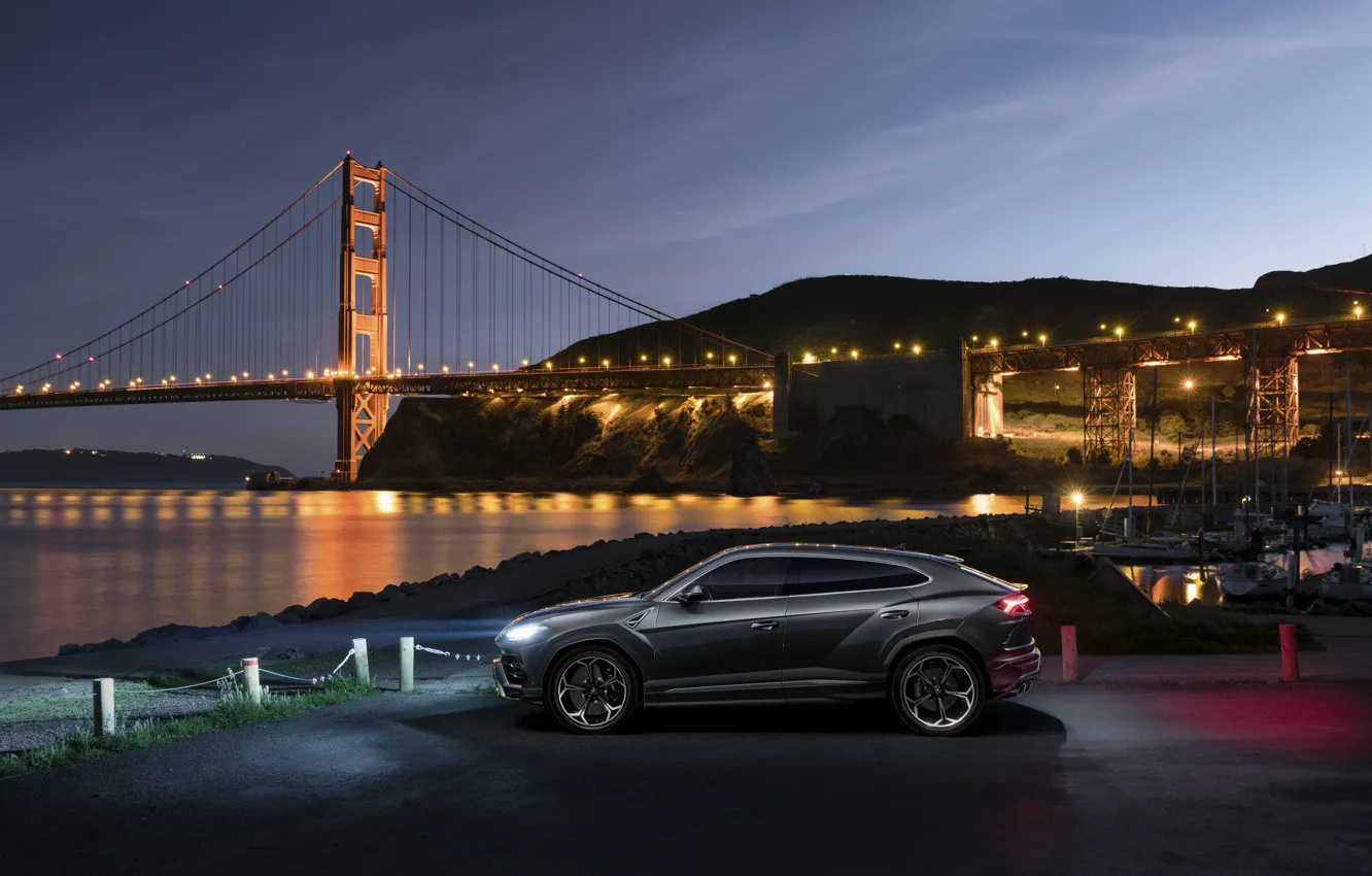 Photo wallpaper Lamborghini, San Francisco, USA, USA, Golden Gate Bridge, San Francisco, 2018, crossover