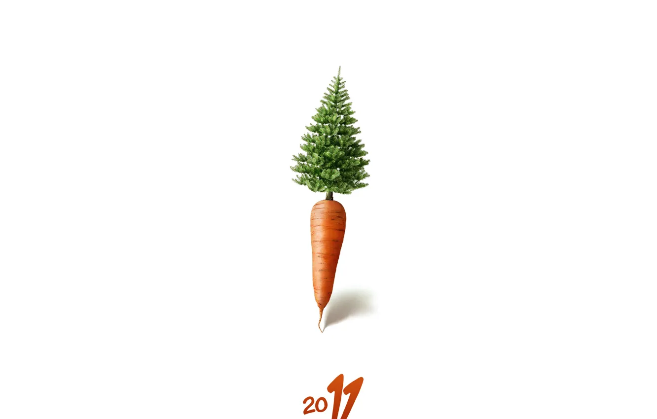 Photo wallpaper tree, new year, carrots