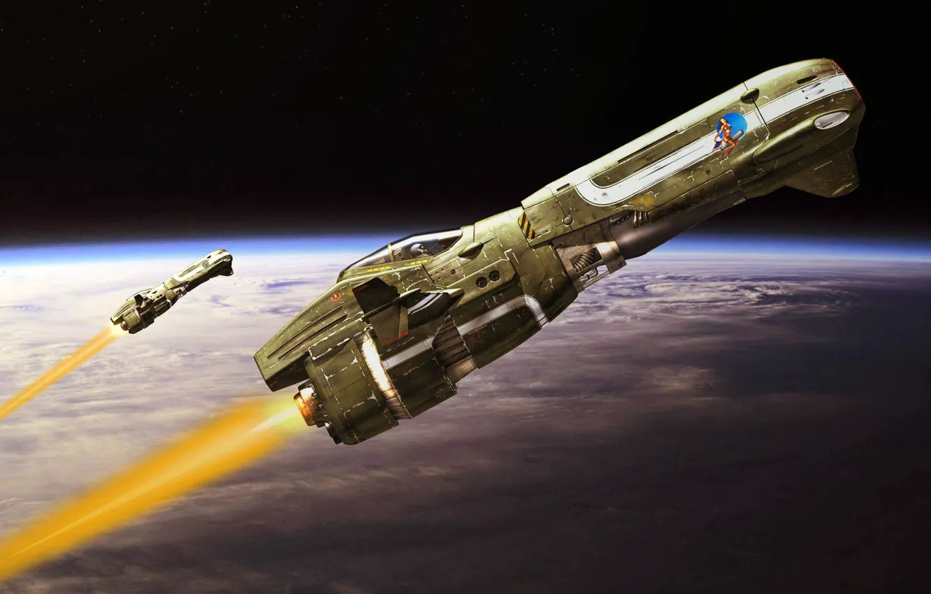 Photo wallpaper space, planet, space, planet, spaceships