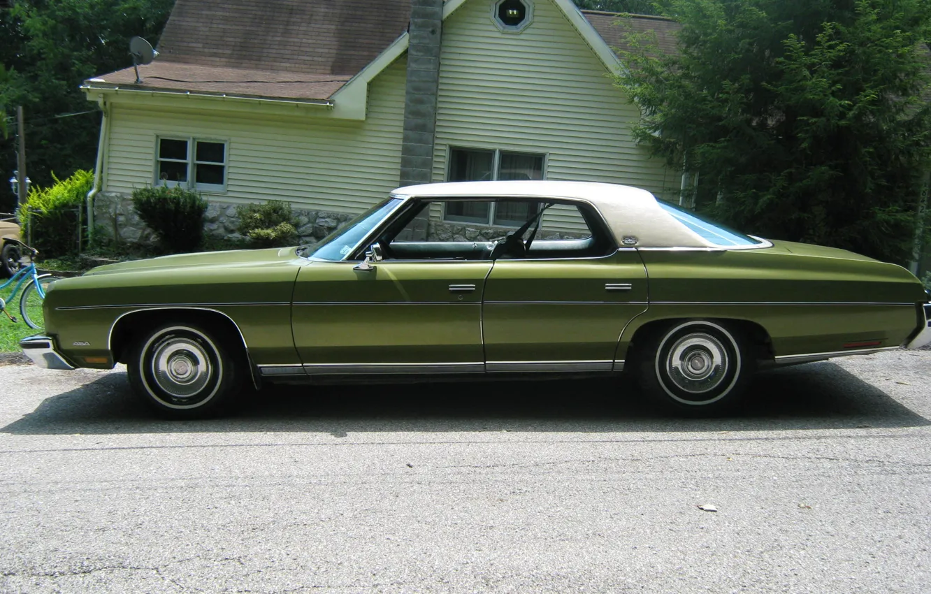 Photo wallpaper green, green, Chevrolet, chevrolet, saloon, sedan, caprice, 1973