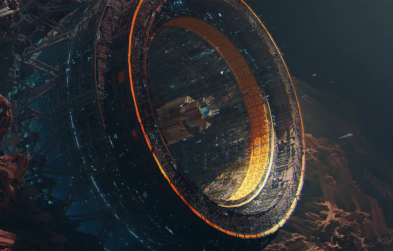 Photo wallpaper space, fiction, station, -