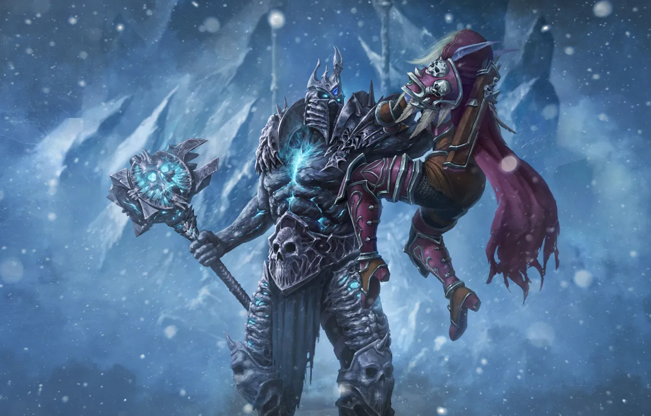 Photo wallpaper winter, snow, World of Warcraft, Lich King, Blizzard, snowfall, warcraft, wow