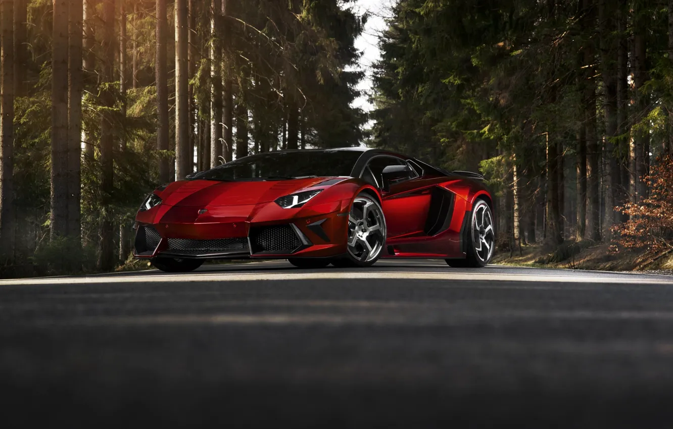 Photo wallpaper forest, Lambo, mansory, tuning, Lamborghini, lamborghini lp700-4 aventador