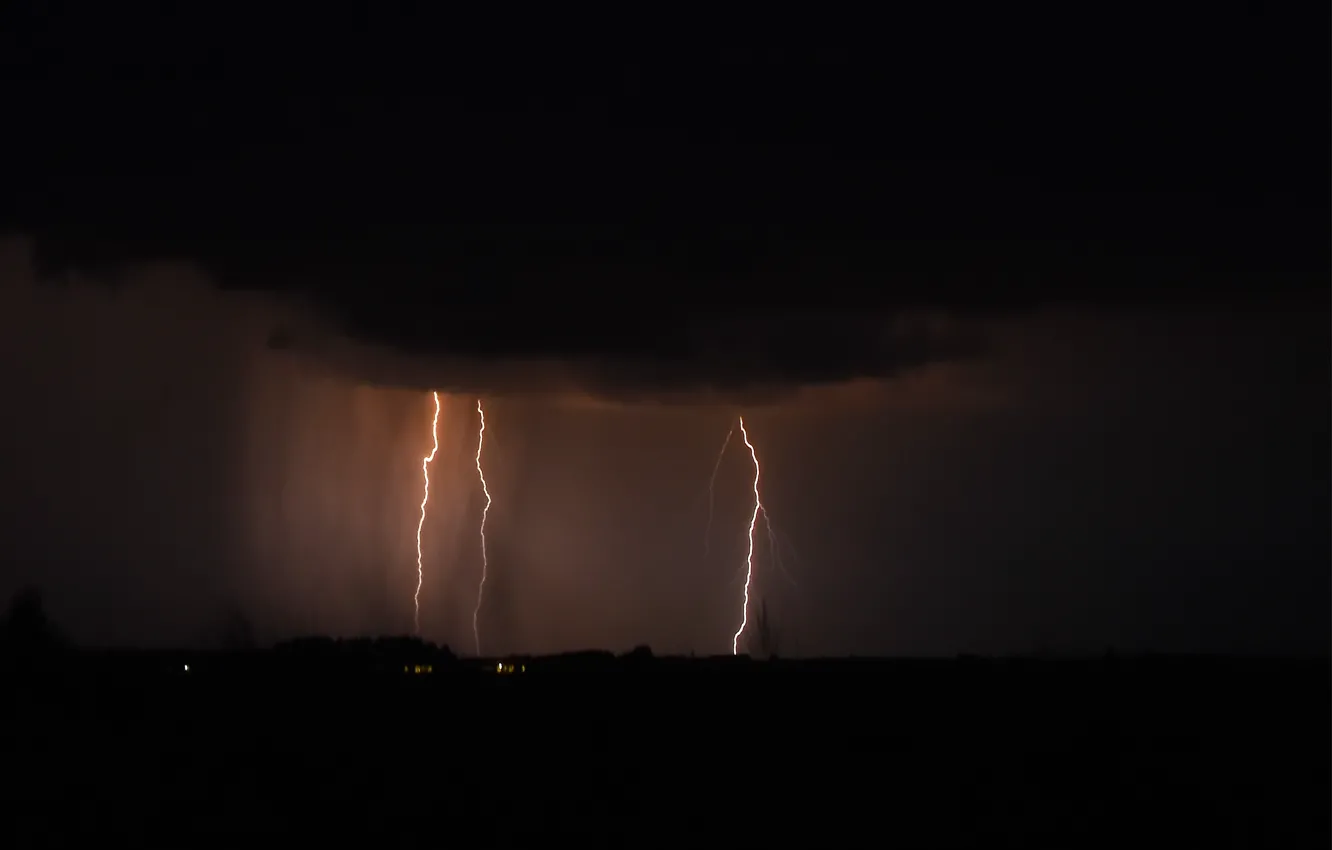 Photo wallpaper the storm, summer, nature, lightning