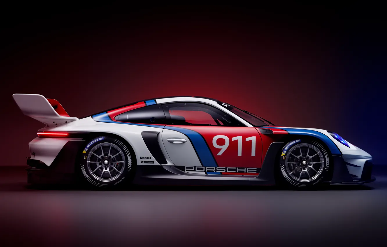 Photo wallpaper 911, Porsche, side, Porsche 911 GT3 R racing