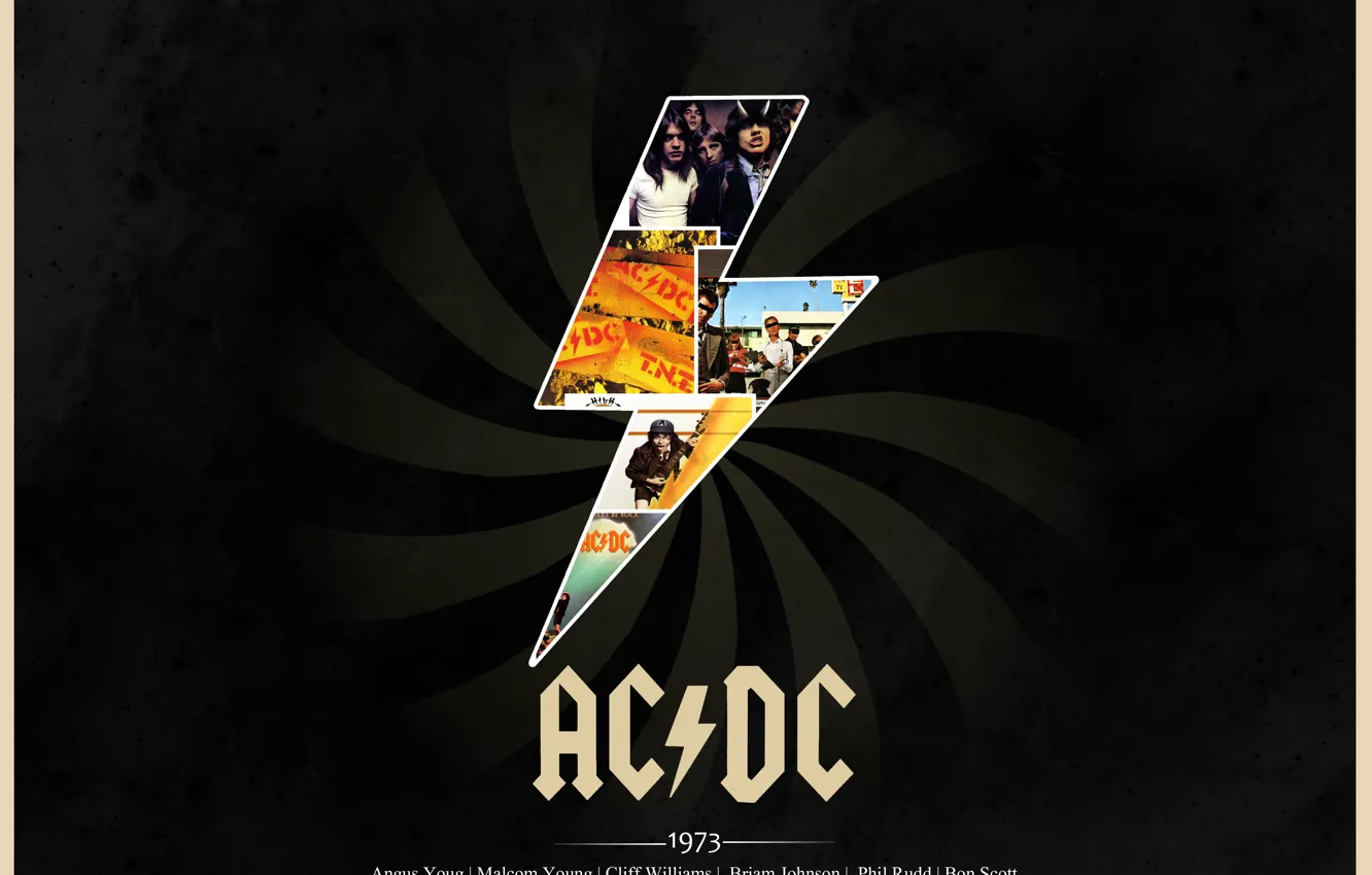 Photo wallpaper rock, classic, AC/DC, 1973, album covers