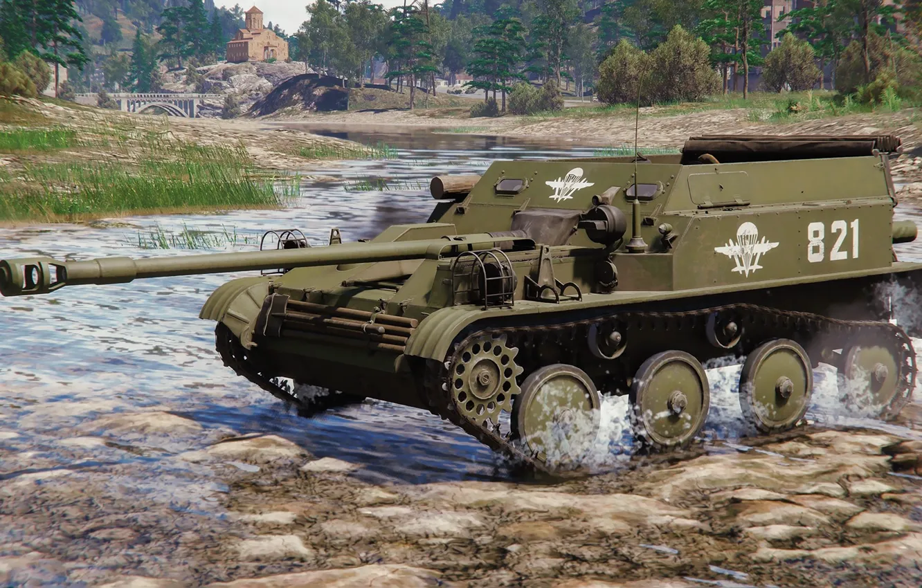 Photo wallpaper USSR, ACS-57, Airborne self - propelled guns