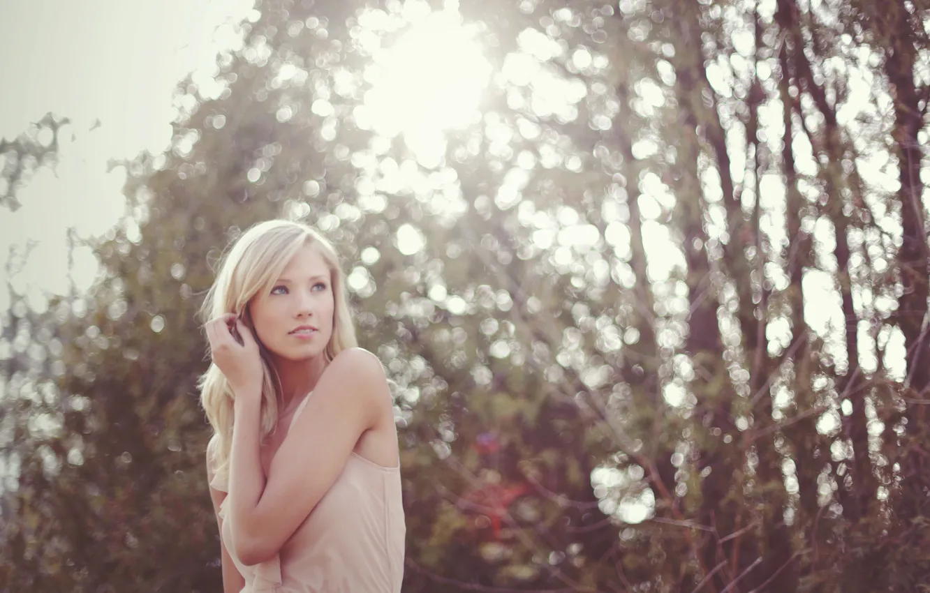 Photo wallpaper smile, blonde, beautiful, Berit Birkeland