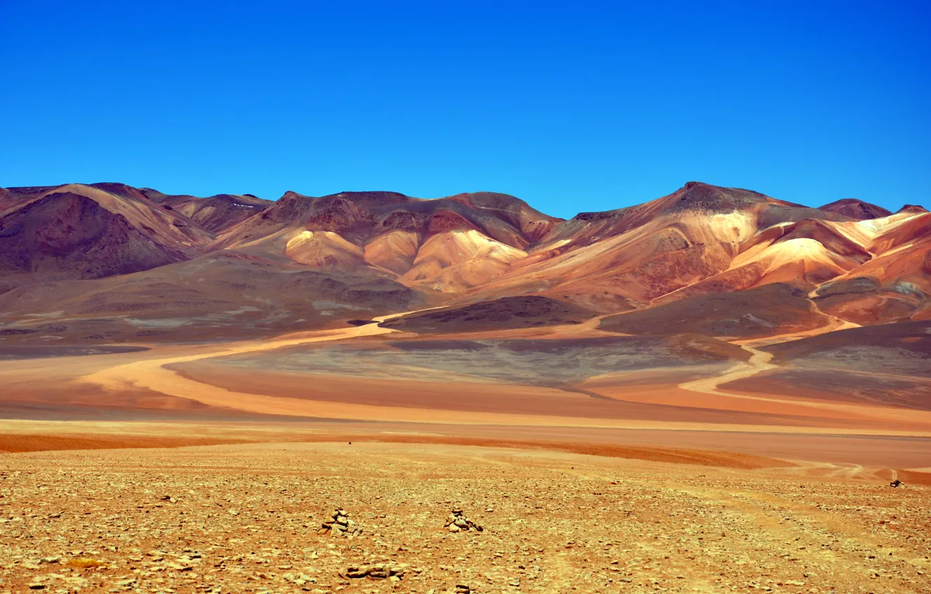 Photo wallpaper landscape, mountains, Altiplano, Bolivia, The Bolivian Altiplano