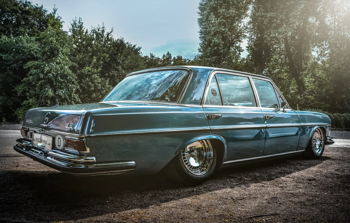 Photo wallpaper Mercedes, Benz, trees, tuning, sunlight, oldtimer, Frank Albrecht, 300 SEL