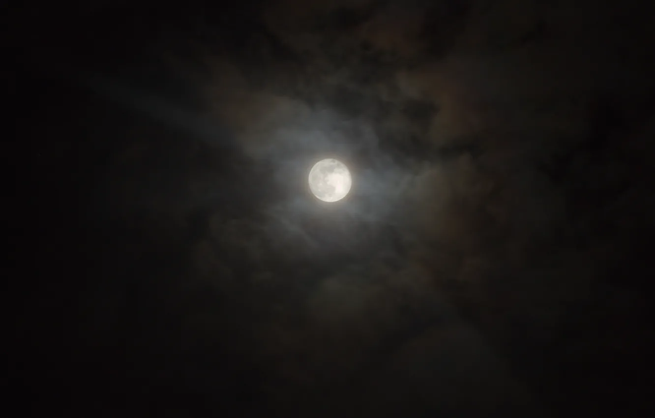 Photo wallpaper the sky, clouds, night, nature, the full moon, January, Stan, Wolf Moon