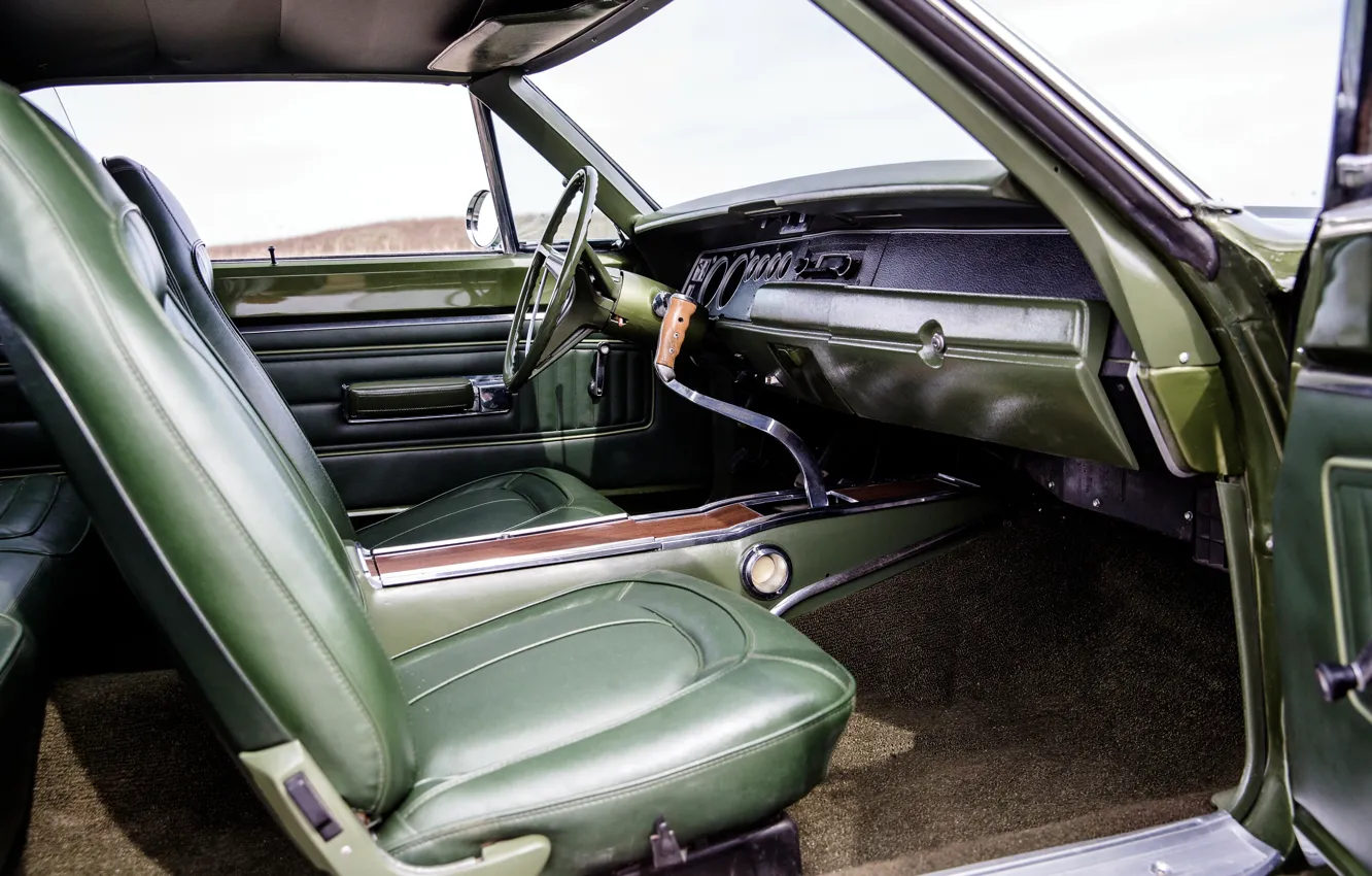 Photo wallpaper 1970, Plymouth, Road Runner, Car Interior, Plymouth Road Runner 440+6 Hardtop Coupe