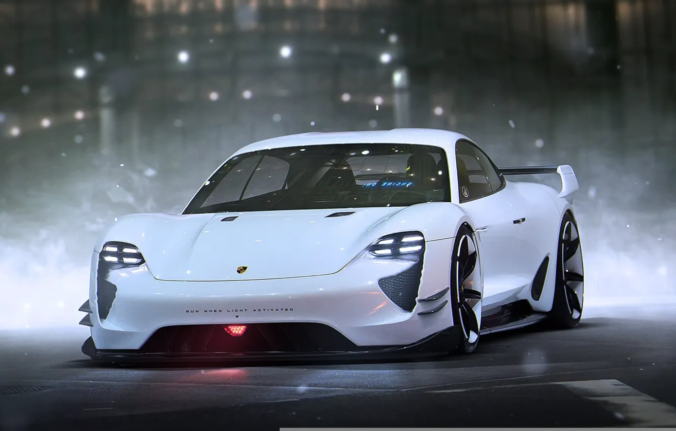 Photo wallpaper Concept, Porsche, Car, Art, White, Future, by Khyzyl Saleem, Mission E