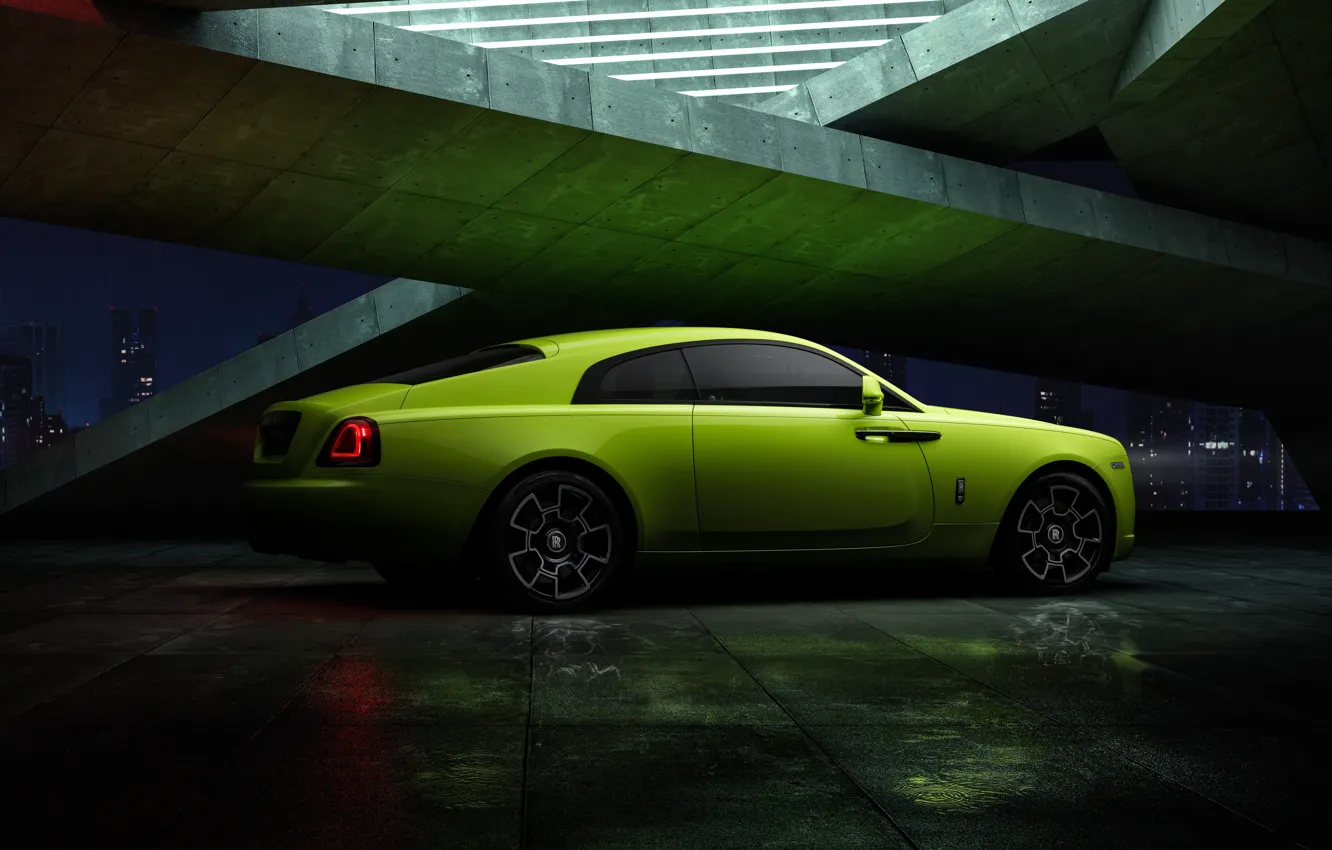 Photo wallpaper auto, tile, shadow, rolls royce, green, black, coupe, Suite