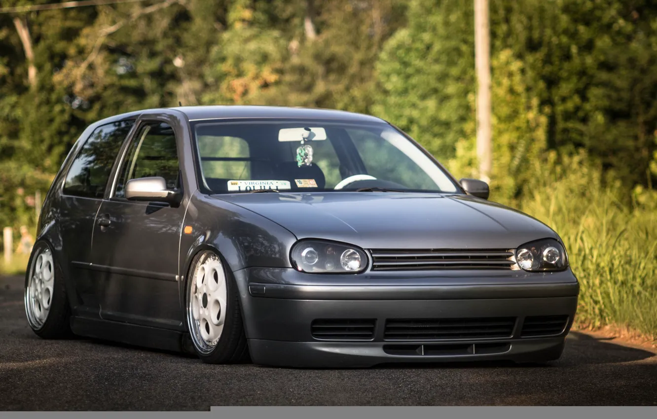 Photo wallpaper volkswagen, turbo, wheels, Golf, golf, tuning, coupe, front