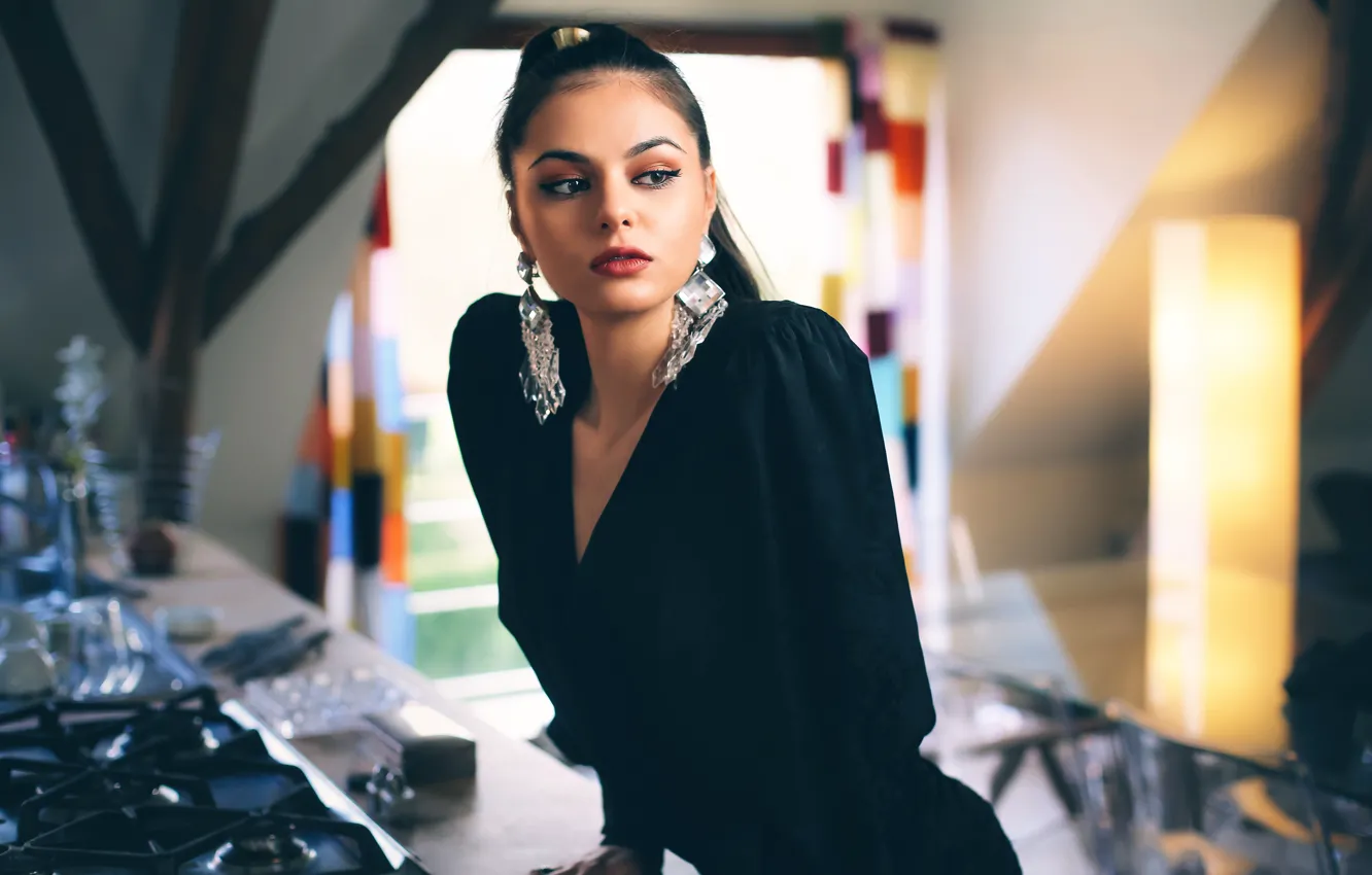 Photo wallpaper girl, makeup, David Olkarny, Colors speak all languages