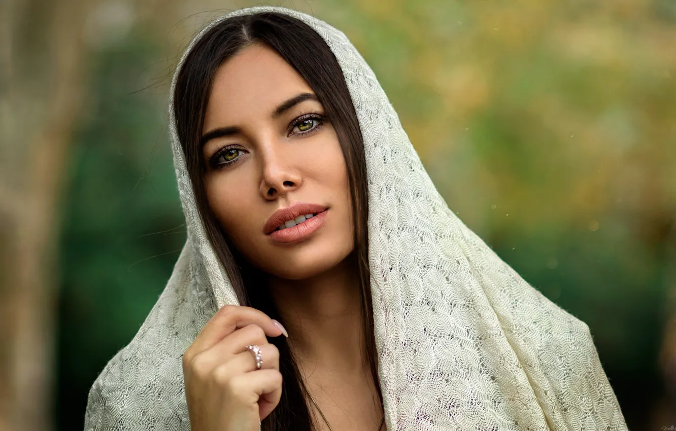 Photo wallpaper eyes, look, girl, brunette, Alena, Kaan ALTINDA!