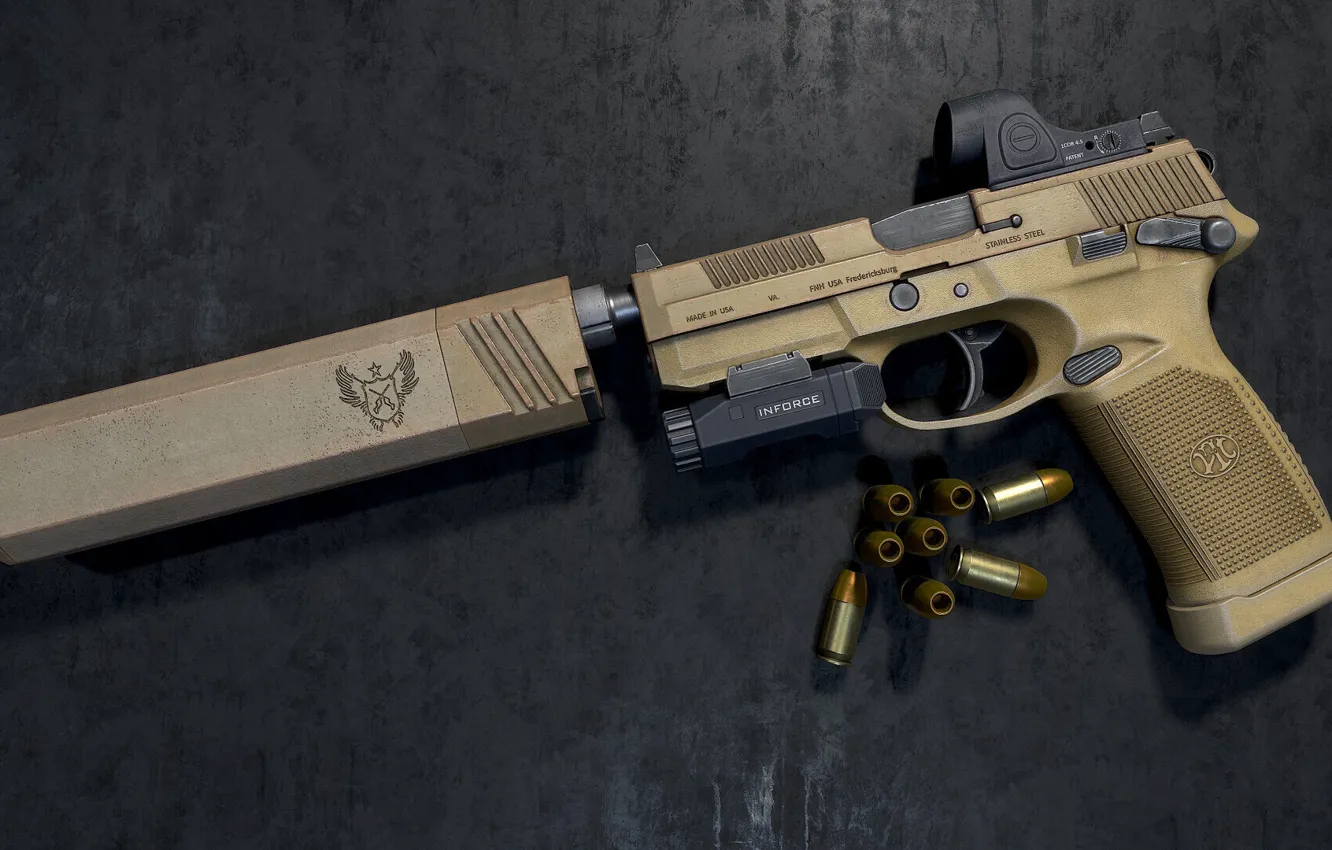 Photo wallpaper gun, weapons, pistol, weapon, FN FNX-45
