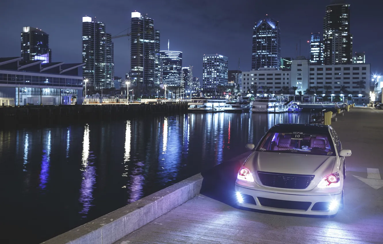 Photo wallpaper city, the city, lights, lexus, Lexus, is430