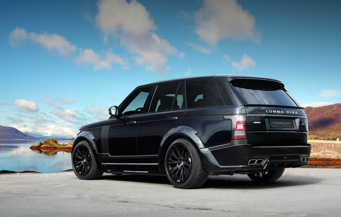 Photo wallpaper Land Rover, Range Rover, Sky, Black, Tuning, Back, Lumma Design