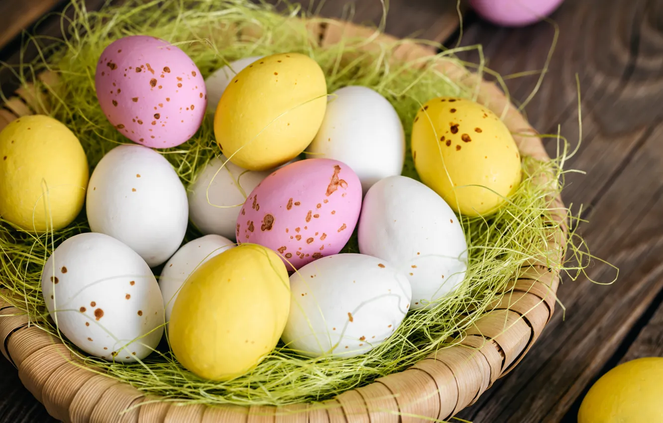 Photo wallpaper a lot, eggs, holiday, colorful, network, white, Easter, eggs